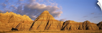 Rock formations in a desert, Badlands National Park, South Dakota