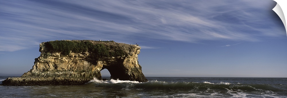 Rock formations in ocean, Natural Bridges State Beach, Santa Cruz, Santa Cruz County, California, USA