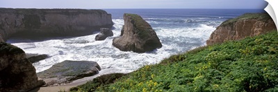 Rock formations in the ocean, Santa Cruz County, California