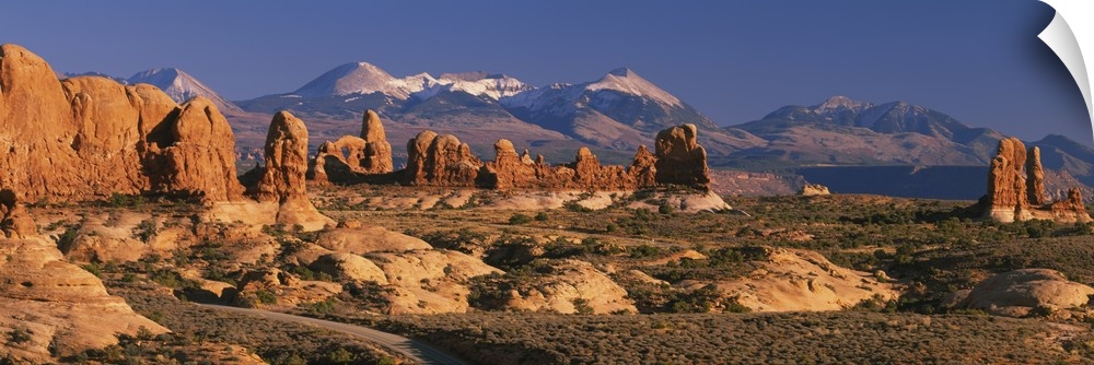 Rock formations on a landscape, Arches National Park, Utah