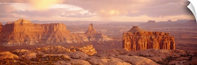Rock formations on a landscape, Canyonlands National Park, Utah