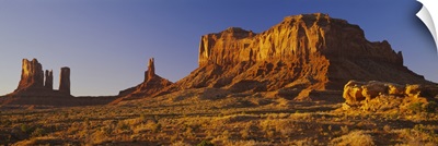 Rock formations on a landscape, Monument Valley, Monument Valley Tribal Park, Utah