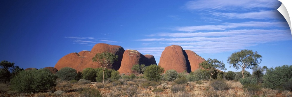 Rock formations on a landscape, Olgas, Northern Territory, Australia