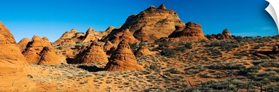 Rock formations on an arid landscape, Coyote Buttes, Paria Canyon, Vermilion Cliffs Wilderness, Arizona