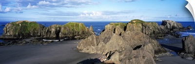 Rock formations on the beach, Bandon Beach, Bandon, Coos County, Oregon