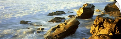 Rock formations on the beach, La Jolla, California