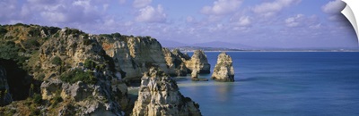 Rock formations on the beach, Lagos, Algarve, Portugal