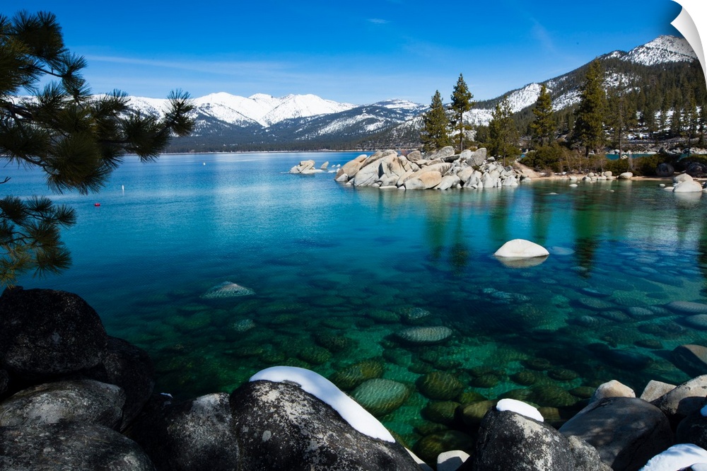Rocks in a lake, Lake Tahoe, California, USA