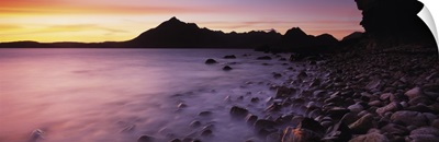 Rocks on the beach, Elgol Beach, Elgol, looking towards Cuillin Hills, Isle Of Skye, Scotland