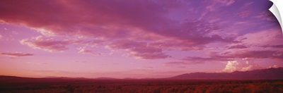 Romantic sky at sunset, Taos Plateau, Taos, New Mexico