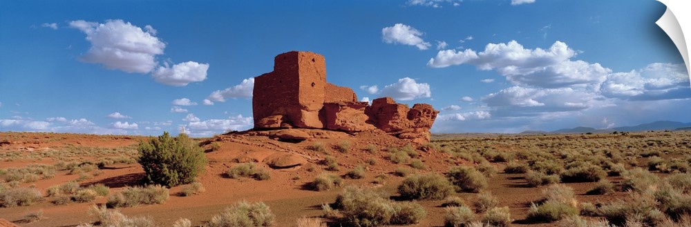 Ruins of a building in a desert, Wukoki Ruins, Wupatki National Monument, Arizona