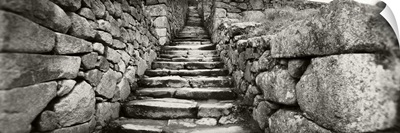 Ruins of a staircase at an archaeological site Inca Ruins Machu Picchu Cusco Region Peru