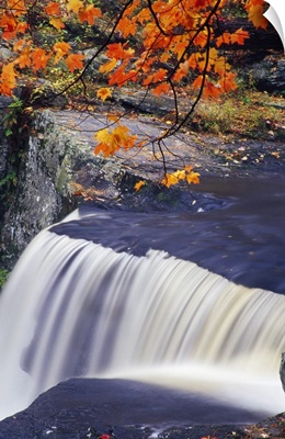 Rushing water over Fulmer Falls, autumn, Delaware Water Gap National Recreation Area, Pennsylvania