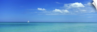 Sailboat in the sea, Coquina Beach, Anna Maria Island, Manatee, Florida