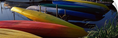 Sailboats hulls in a lake, Lake Michigan, Michigan,