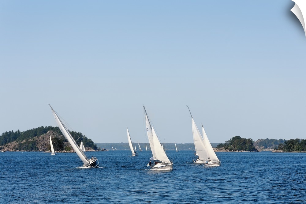Sailboats in the sea, Stockholm Archipelago, Stockholm, Sweden