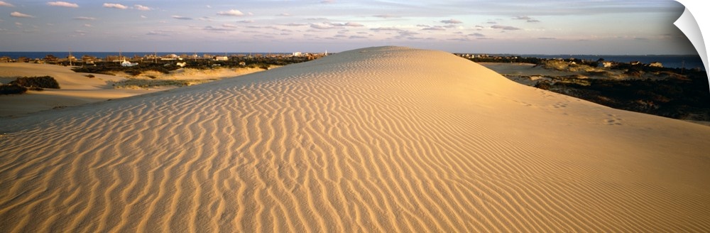 Sand dune at sunset, Outer Banks, North Carolina,