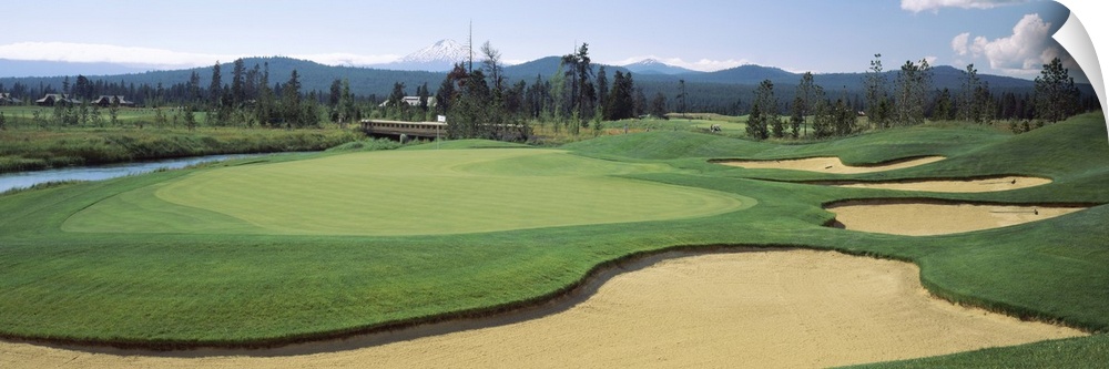 Sand trap in a golf course, Sunriver Resort Golf Course, Sunriver, Deschutes County, Oregon,