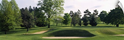 Sand traps on a golf course, Baltimore Country Club, Baltimore, Maryland