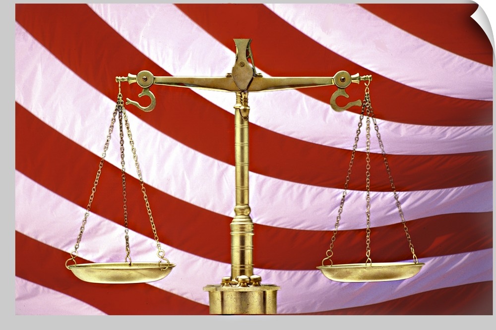 Scales of Justice American Flag