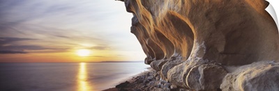 Sculpted cliffs on the coast Burton Bradstock Dorset England