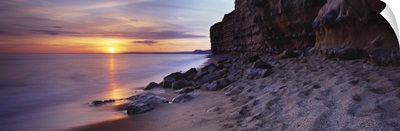 Sculpted cliffs on the coast Burton Bradstock Dorset England