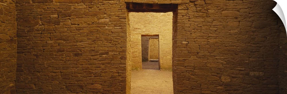 Series of doors in an ancient building, Anasazi Ruins, Pueblo Bonito, Chaco Culture National Historic Park, New Mexico