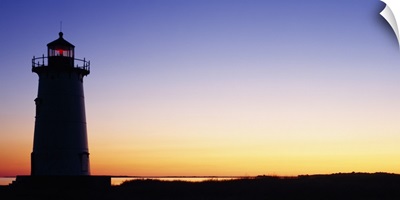 Silhouette of a lighthouse, Edgartown, Marthas Vineyard, Massachusetts