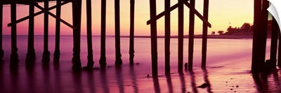 Silhouette of a pier at sunrise, Malibu Pier, Malibu, Los Angeles County, California