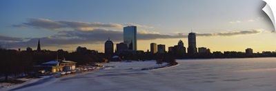 Silhouette of buildings at dusk, Boston, Massachusetts