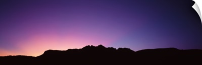 Silhouette of rocks at dawn, Grand Canyon National Park, Arizona