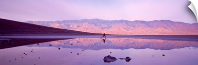 Single Woman Jogging Badwater Death Valley National Monument CA