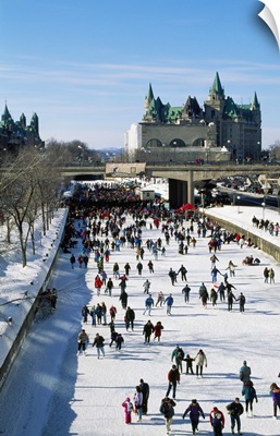 Skaters on Rideau Canal, Ottawa, Canada.