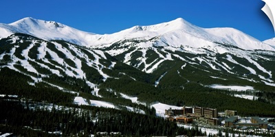 Ski resorts in front of a mountain range, Breckenridge, Summit County, Colorado