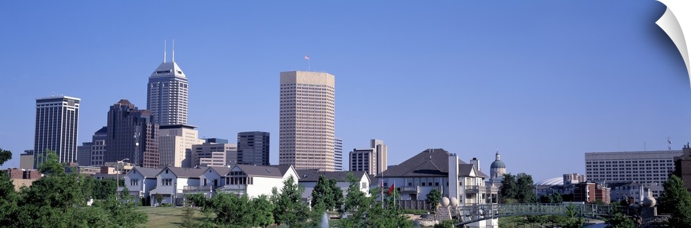 Indianapolis blue sky panorama.