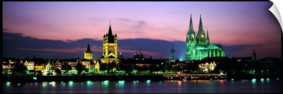 Skyline w/Cologne Cathedral Rhein River Cologne Germany
