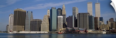 Skyscrapers along the water, Manhattan, New York City, New York State