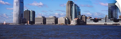 Skyscrapers in a city, Jersey City, New Jersey, New York City, New York State