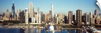 Skyscrapers in a city, Navy Pier, Chicago Harbor, Chicago