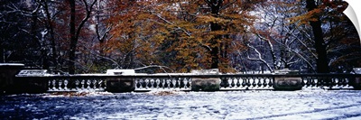 Snow covered balcony, Central Park, Manhattan, New York City, New York