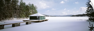 Snow covered Lake, New Hampshire