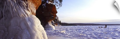 Snow covered landscape, Lake Superior, Apostle Islands, Wisconsin