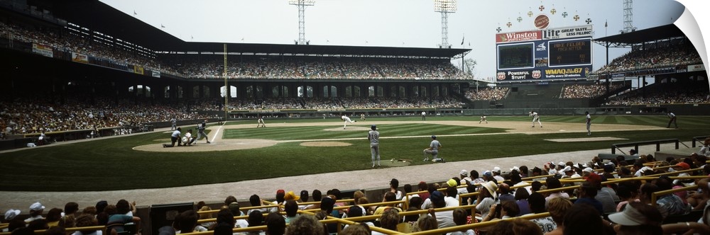 Spectators watching a baseball match in a stadium U.S. Cellular Field Chicago Cook County Illinois
