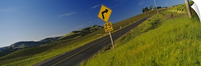 Speed limit sign on a roadside, Napa Valley, California