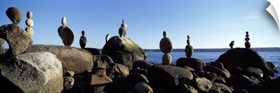 Stacked rocks on the beach, Stanley Park, Vancouver, British Columbia, Canada