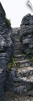 Staircase between rocks, Punakaiki Pancake Rocks, Westland, South Island, New Zealand