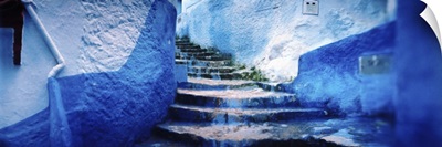 Staircases of the medina are all painted blue, Chefchaouen, Morocco