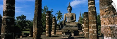 Statue of Buddha in a temple, Wat Mahathat, Sukhothai, Thailand