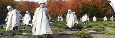 Statues of army soldiers in a park, Korean War Memorial, Washington DC