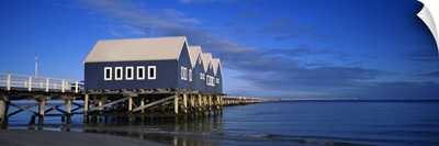 Stilt house in a row, Busselton Jetty, Western Australia, Australia